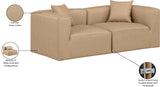 Cube Tan Vegan Leather Modular Sofa 668Tan-S72B Meridian Furniture