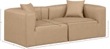 Cube Tan Vegan Leather Modular Sofa 668Tan-S72B Meridian Furniture