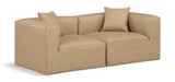 Cube Tan Vegan Leather Modular Sofa 668Tan-S72B Meridian Furniture