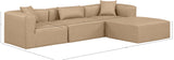 Cube Tan Vegan Leather Modular Sectional 668Tan-Sec4A Meridian Furniture