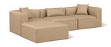 Cube Tan Vegan Leather Modular Sectional 668Tan-Sec4A Meridian Furniture