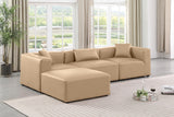 Cube Tan Vegan Leather Modular Sectional 668Tan-Sec4A Meridian Furniture