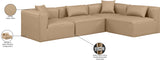 Cube Tan Vegan Leather Modular Sectional 668Tan-Sec4B Meridian Furniture