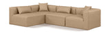 Cube Tan Vegan Leather Modular Sectional 668Tan-Sec4B Meridian Furniture