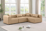 Cube Tan Vegan Leather Modular Sectional 668Tan-Sec4B Meridian Furniture