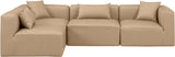 Cube Tan Vegan Leather Modular Sectional 668Tan-Sec4B Meridian Furniture