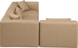 Cube Tan Vegan Leather Modular Sectional 668Tan-Sec4B Meridian Furniture