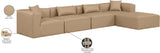 Cube Tan Vegan Leather Modular Sectional 668Tan-Sec5A Meridian Furniture