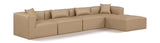 Cube Tan Vegan Leather Modular Sectional 668Tan-Sec5A Meridian Furniture