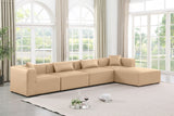 Cube Tan Vegan Leather Modular Sectional 668Tan-Sec5A Meridian Furniture