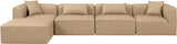 Cube Tan Vegan Leather Modular Sectional 668Tan-Sec5A Meridian Furniture