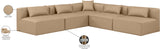 Cube Tan Vegan Leather Modular Sectional 668Tan-Sec5B Meridian Furniture