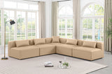 Cube Tan Vegan Leather Modular Sectional 668Tan-Sec5B Meridian Furniture