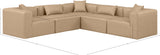 Cube Tan Vegan Leather Modular Sectional 668Tan-Sec5C Meridian Furniture