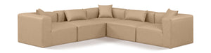 Cube Tan Vegan Leather Modular Sectional 668Tan-Sec5C Meridian Furniture