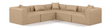 Cube Tan Vegan Leather Modular Sectional 668Tan-Sec5C Meridian Furniture