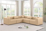 Cube Tan Vegan Leather Modular Sectional 668Tan-Sec5C Meridian Furniture