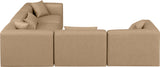 Cube Tan Vegan Leather Modular Sectional 668Tan-Sec5C Meridian Furniture