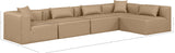 Cube Tan Vegan Leather Modular Sectional 668Tan-Sec5D Meridian Furniture