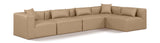 Cube Tan Vegan Leather Modular Sectional 668Tan-Sec5D Meridian Furniture