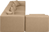 Cube Tan Vegan Leather Modular Sectional 668Tan-Sec5D Meridian Furniture