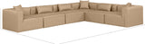 Cube Tan Vegan Leather Modular Sectional 668Tan-Sec6A Meridian Furniture