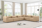 Cube Tan Vegan Leather Modular Sectional 668Tan-Sec6A Meridian Furniture