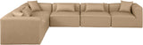 Cube Tan Vegan Leather Modular Sectional 668Tan-Sec6A Meridian Furniture