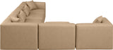 Cube Tan Vegan Leather Modular Sectional 668Tan-Sec6A Meridian Furniture