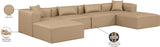 Cube Tan Vegan Leather Modular Sectional 668Tan-Sec6B Meridian Furniture