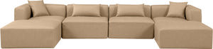 Cube Tan Vegan Leather Modular Sectional 668Tan-Sec6B Meridian Furniture