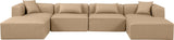 Cube Tan Vegan Leather Modular Sectional 668Tan-Sec6B Meridian Furniture