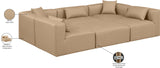 Cube Tan Vegan Leather Modular Sectional 668Tan-Sec6C Meridian Furniture