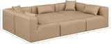 Cube Tan Vegan Leather Modular Sectional 668Tan-Sec6C Meridian Furniture