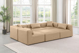 Cube Tan Vegan Leather Modular Sectional 668Tan-Sec6C Meridian Furniture