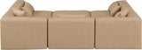 Cube Tan Vegan Leather Modular Sectional 668Tan-Sec6C Meridian Furniture