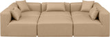 Cube Tan Vegan Leather Modular Sectional 668Tan-Sec6C Meridian Furniture