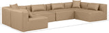 Cube Tan Vegan Leather Modular Sectional 668Tan-Sec6D Meridian Furniture