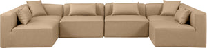 Cube Tan Vegan Leather Modular Sectional 668Tan-Sec6D Meridian Furniture