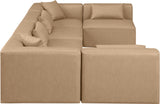 Cube Tan Vegan Leather Modular Sectional 668Tan-Sec6D Meridian Furniture