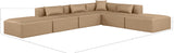 Cube Tan Vegan Leather Modular Sectional 668Tan-Sec6E Meridian Furniture