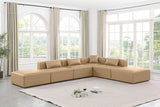 Cube Tan Vegan Leather Modular Sectional 668Tan-Sec6E Meridian Furniture