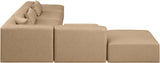 Cube Tan Vegan Leather Modular Sectional 668Tan-Sec6E Meridian Furniture