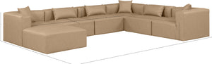 Cube Tan Vegan Leather Modular Sectional 668Tan-Sec7A Meridian Furniture