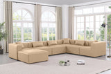 Cube Tan Vegan Leather Modular Sectional 668Tan-Sec7A Meridian Furniture