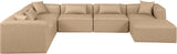 Cube Tan Vegan Leather Modular Sectional 668Tan-Sec7A Meridian Furniture