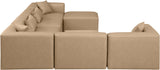 Cube Tan Vegan Leather Modular Sectional 668Tan-Sec7A Meridian Furniture