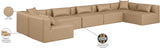 Cube Tan Vegan Leather Modular Sectional 668Tan-Sec7B Meridian Furniture