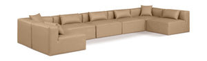 Cube Tan Vegan Leather Modular Sectional 668Tan-Sec7B Meridian Furniture
