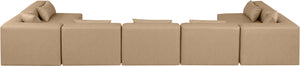 Cube Tan Vegan Leather Modular Sectional 668Tan-Sec7B Meridian Furniture